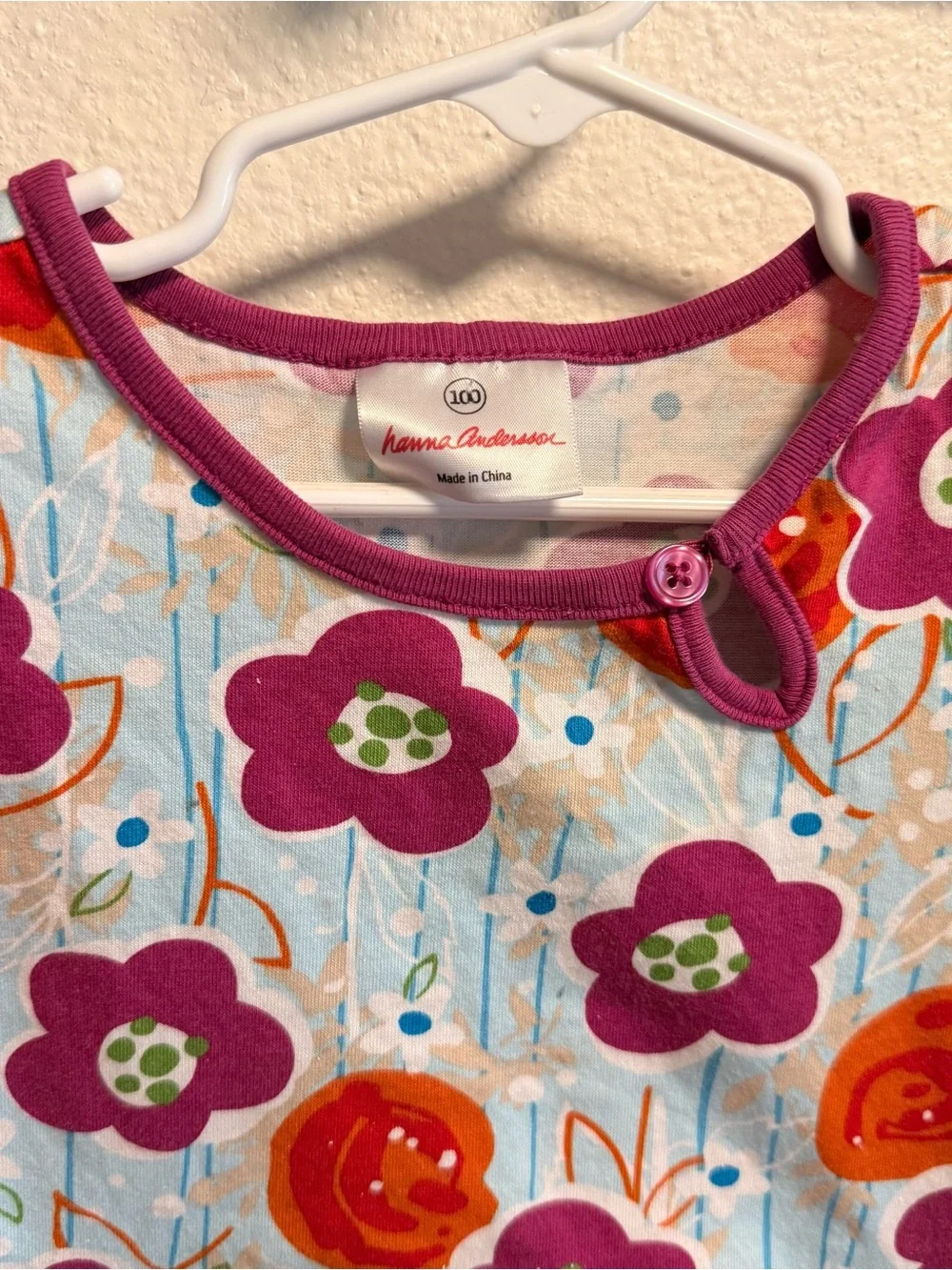 Hanna Anderson Girls' Floral Cotton Dress - Pink & Orange